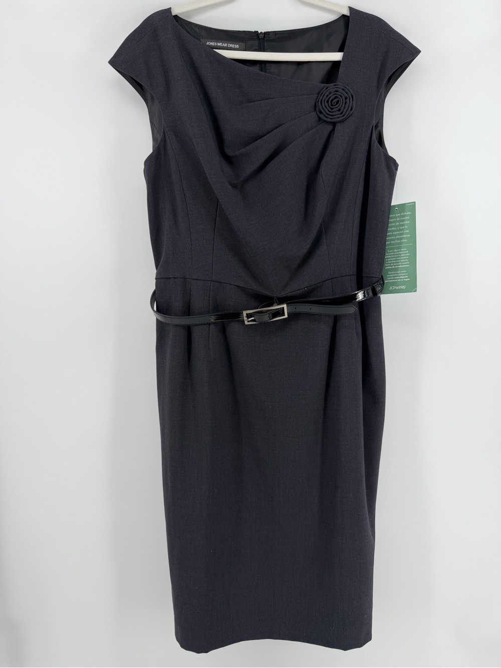 NWT Jones New York "Day to Dinner" Career Cocktail Belted Sheath Dress, Size 16